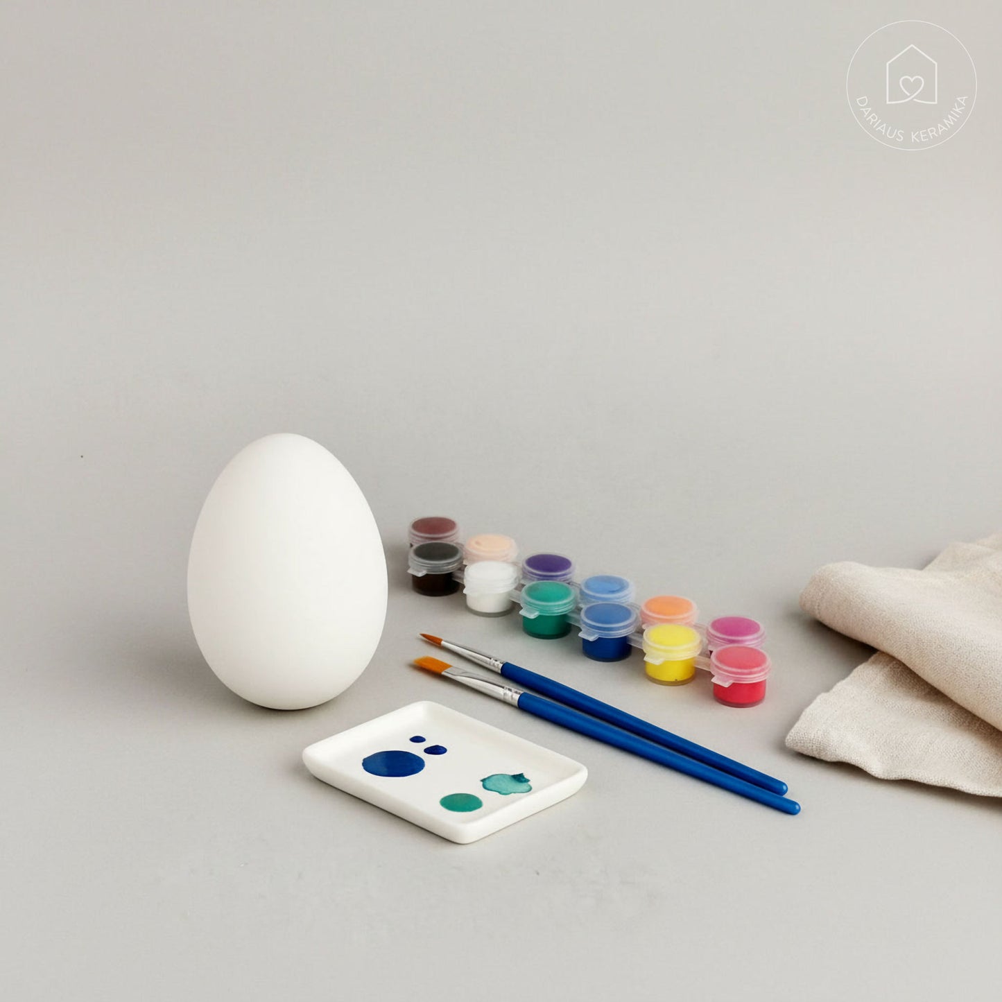 Molinis kiaušinis dekoravimui ir Velykų spalvinimo rinkinis vaikams - rankų darbo keramika - Dariaus Keramika