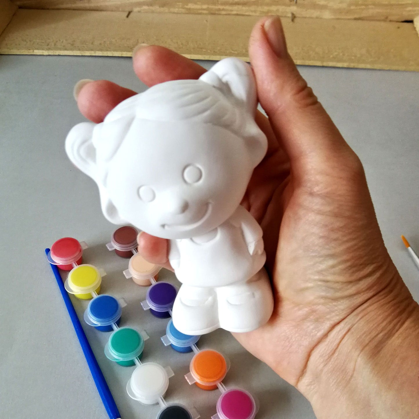 Craft Kit for Kids, Gnome Figurine, Homemade Crafts, Paint your Own, Make Your Own, Ceramic Painting, Gnome Patterns, paint kit, pottery painting, diy painting kit, ready to paint, diy craft kit, easter gnomes, super boy, t-rex, tyrannosaurus, stegosaurus, brontosaurus, a cat, boy, girl, fish, unicorn