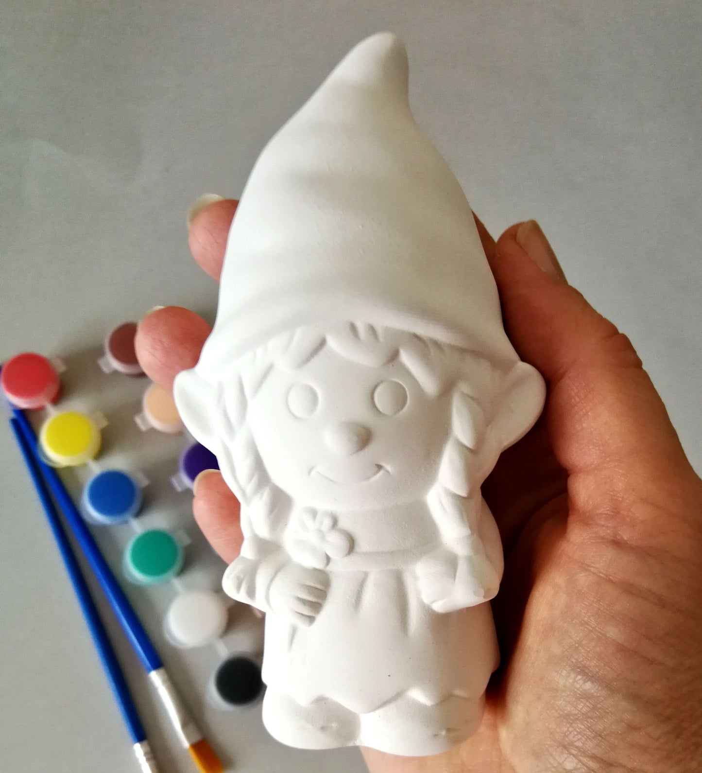 Craft Kit for Kids, Gnome Figurine, Homemade Crafts, Paint your Own, Make Your Own, Ceramic Painting, Gnome Patterns, paint kit, pottery painting, diy painting kit, ready to paint, diy craft kit, easter gnomes, super boy, t-rex, tyrannosaurus, stegosaurus, brontosaurus, a cat, boy, girl, fish, unicorn