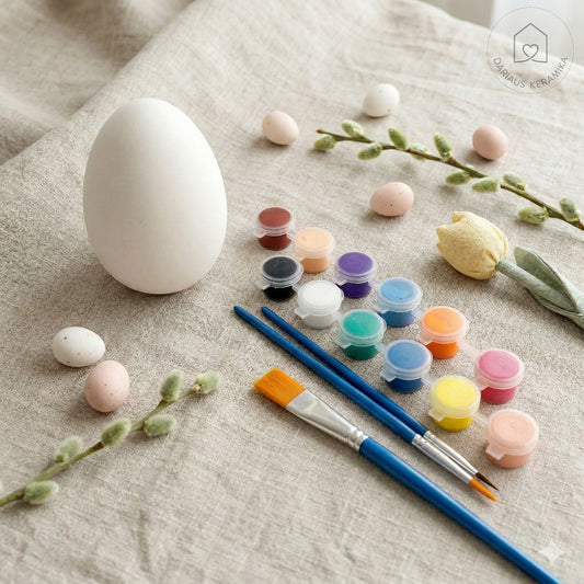 Molinis kiaušinis dekoravimui ir Velykų spalvinimo rinkinis vaikams - rankų darbo keramika - Dariaus Keramika