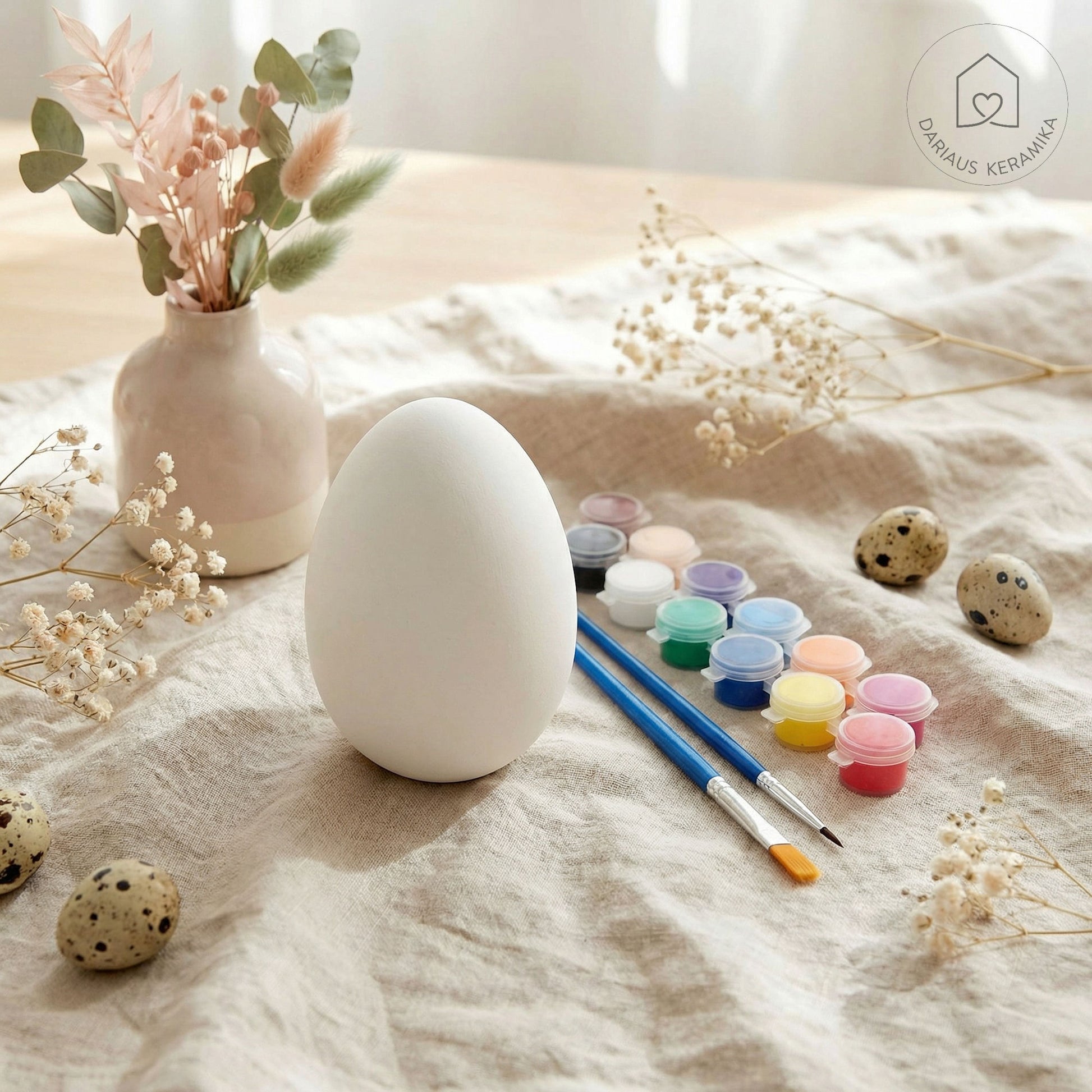 Molinis kiaušinis dekoravimui ir Velykų spalvinimo rinkinis vaikams - rankų darbo keramika - Dariaus Keramika