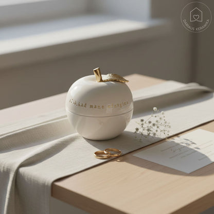 Keraminis dubenėlis su padėka tėvams - vestuvinė dovana su auksu ir vardais - Dariaus Keramika