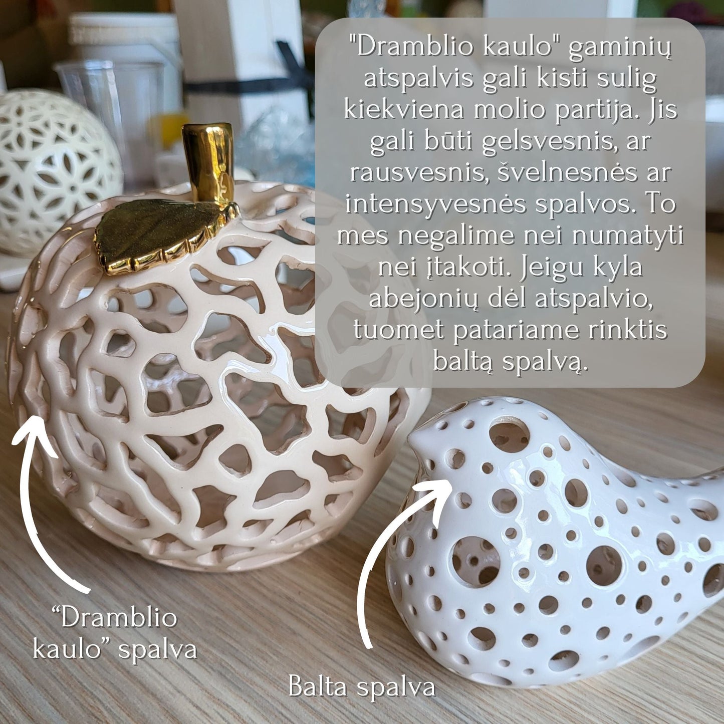 Šeimos židinys su balandžiais (aukso detalės) - Dariaus keramika