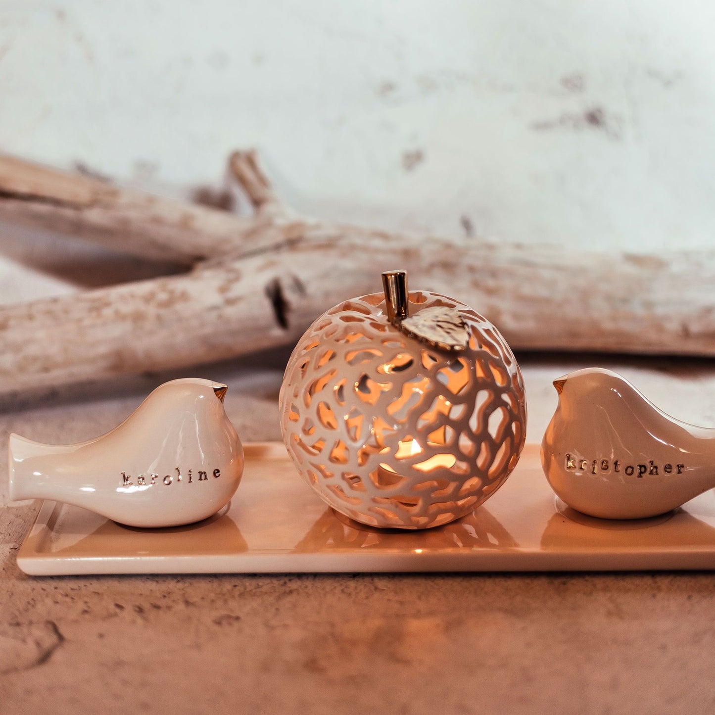 Vestuvių žvakidė dovana dekoras balandis love meilė auksas personalizuota cake topper figūrėlė gimtadienis kalėdos nauji metai dovana keramika molis namų dekoras dariaus keramika