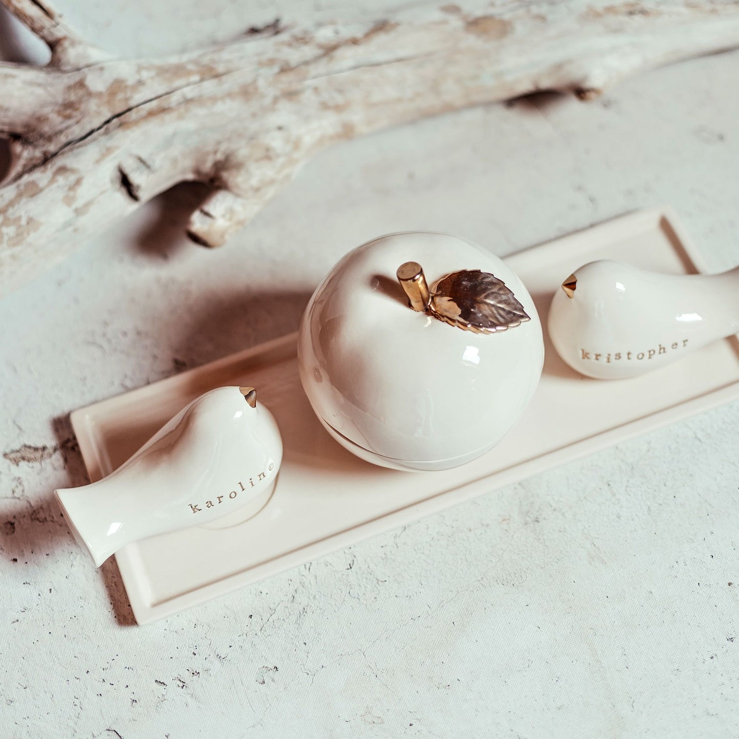 Vestuvių dovana dekoras balandis love meilė auksas personalizuota cake topper figūrėlė gimtadienis kalėdos nauji metai dovana keramika molis namų dekoras dariaus keramika