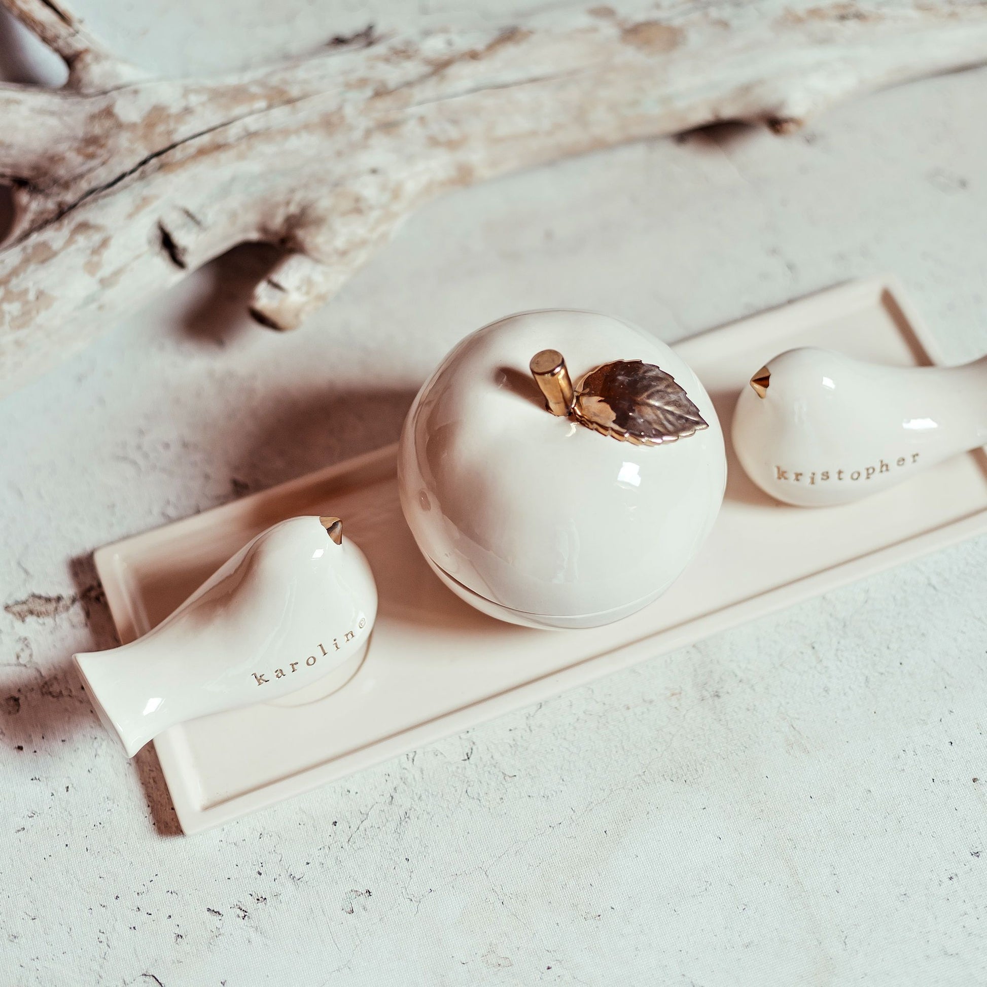 Vestuvių dovana dekoras balandis love meilė auksas personalizuota cake topper figūrėlė gimtadienis kalėdos nauji metai dovana keramika molis namų dekoras dariaus keramika