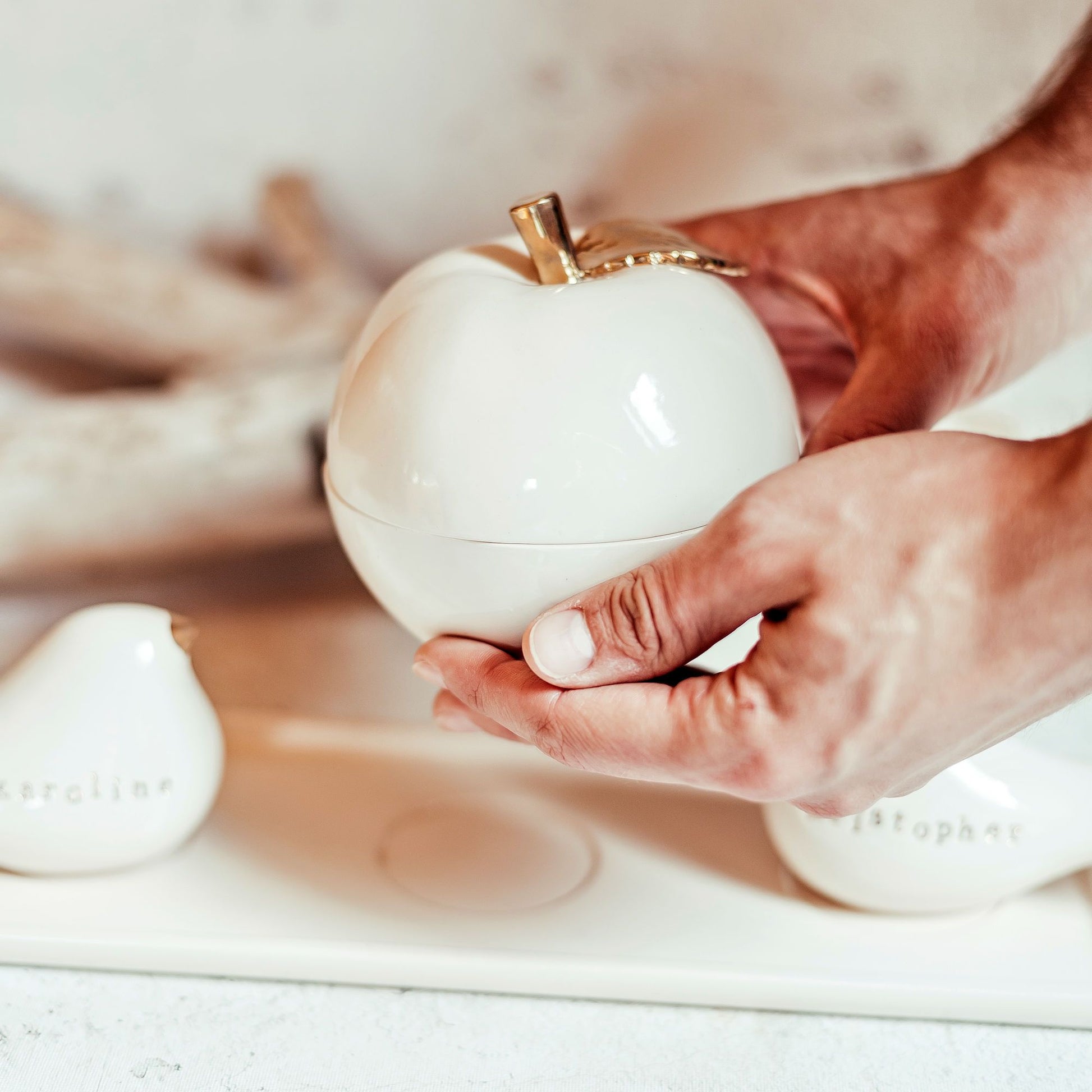 Vestuvių dovana dekoras balandis love meilė auksas personalizuota cake topper figūrėlė gimtadienis kalėdos nauji metai dovana keramika molis namų dekoras dariaus keramika