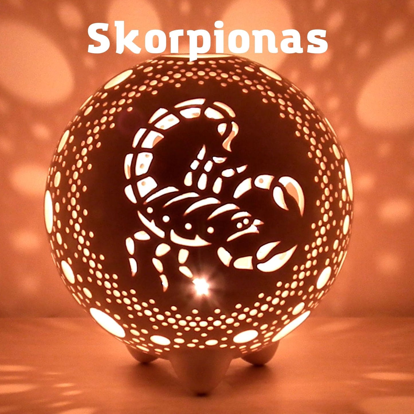 Ažūrinė keraminė žvakidė „Zodiako ženklai“ - Dariaus keramika