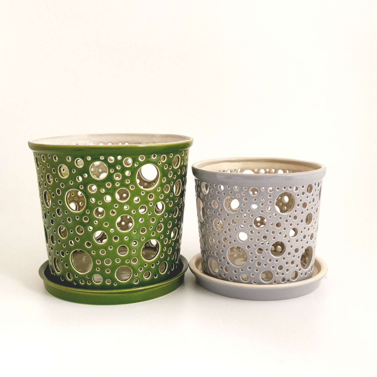 Ažūrinis keraminis vazonas orchidėjoms / Žvakidė - Dariaus keramika