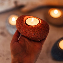 Įkelti vaizdą į galerijos rodinį, žvakidė akmuo imitacija gimtadienis kalėdos nauji metai vestuvės dovana keramika molis šeimos židinys dariaus keramika
