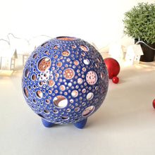 Įkelti vaizdą į galerijos rodinį, žvakidė burbulai mėlyna gimtadienis dovana keramika molis šeimos židinys

